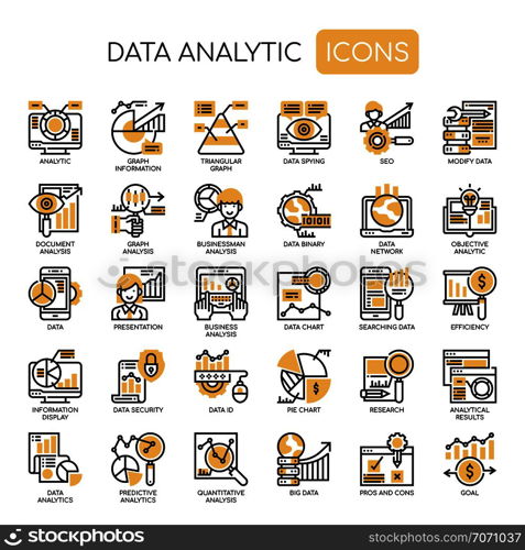 Data Analytic , Thin Line and Pixel Perfect Icons