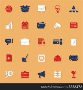 Data and information classic color icons with shadow, stock vector