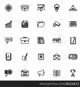 Data and information line icons on white background, stock vector