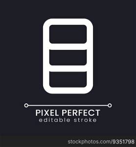 Data and storage management pixel perfect white linear ui icon for dark theme. Memory capacity. Vector line pictogram. Isolated user interface symbol for night mode. Editable stroke. Poppins font used. Data and storage management pixel perfect white linear ui icon for dark theme