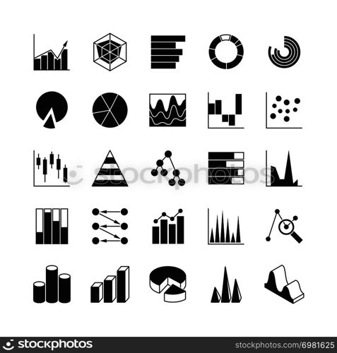 Data bar graphic and statistics charts vector icons. Growth line business diagram simple web symbols. Graphic data and diagram bar illustration. Data bar graphic and statistics charts vector icons. Growth line business diagram simple web symbols