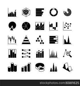 Data bar graphic and statistics charts vector icons. Growth line business diagram simple web symbols. Graphic data and diagram bar illustration. Data bar graphic and statistics charts vector icons. Growth line business diagram simple web symbols