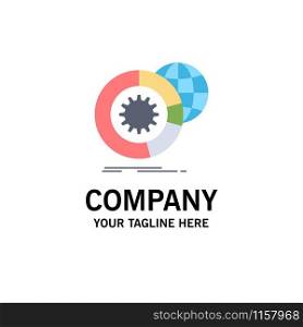 data, big data, analysis, globe, services Flat Color Icon Vector