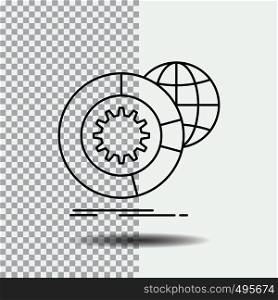 data, big data, analysis, globe, services Line Icon on Transparent Background. Black Icon Vector Illustration. Vector EPS10 Abstract Template background