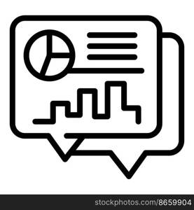 Data chat icon outline vector. Graph chart. Market report. Data chat icon outline vector. Graph chart