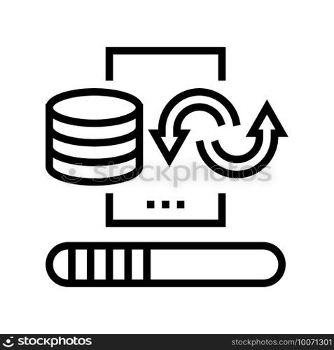 data cleaning digital processing line icon vector. data cleaning digital processing sign. isolated contour symbol black illustration. data cleaning digital processing line icon vector illustration