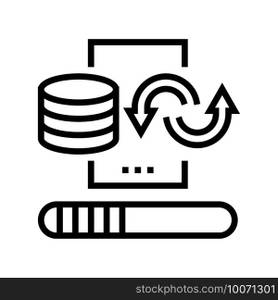 data cleaning digital processing line icon vector. data cleaning digital processing sign. isolated contour symbol black illustration. data cleaning digital processing line icon vector illustration