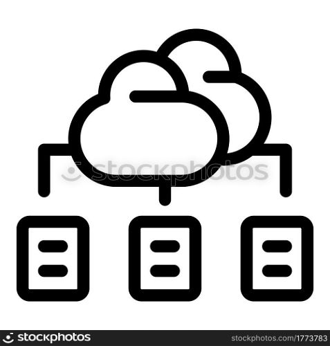 Data cloud communication icon. Outline Data cloud communication vector icon for web design isolated on white background. Data cloud communication icon, outline style