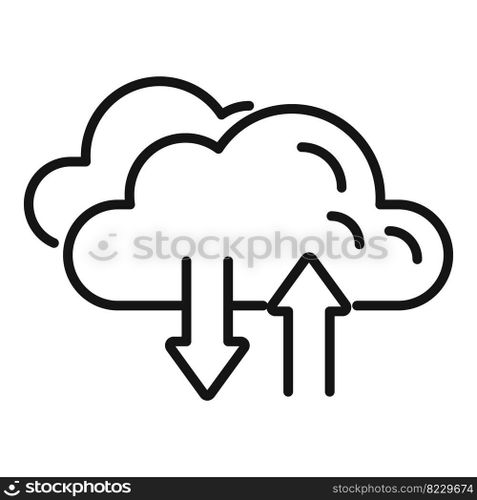 Data cloud icon outline vector. Web button. Internet interface. Data cloud icon outline vector. Web button
