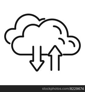 Data cloud icon outline vector. Web button. Internet interface. Data cloud icon outline vector. Web button