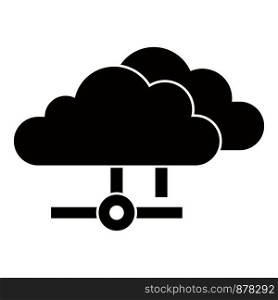 Data cloud icon. Simple illustration of data cloud vector icon for web design isolated on white background. Data cloud icon, simple style