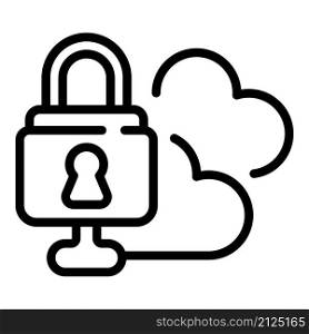 Data cloud key icon outline vector. Stop fraud. Cyber money. Data cloud key icon outline vector. Stop fraud