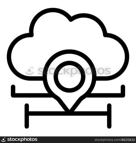 Data cloud location icon outline vector. Online education. School learning. Data cloud location icon outline vector. Online education