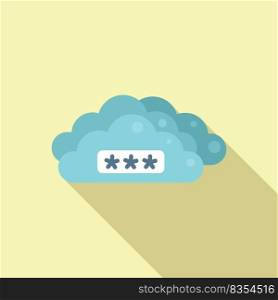 Data cloud password recovery icon flat vector. Page log. Screen secure. Data cloud password recovery icon flat vector. Page log
