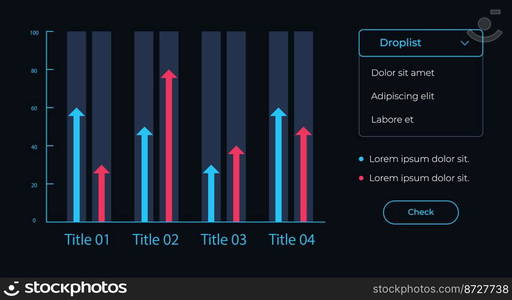 Diagram With Arrows Ui Element Template Editable Isolated Vector