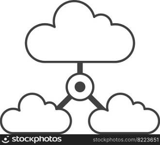 Data connection and cloud illustration in minimal style isolated on background