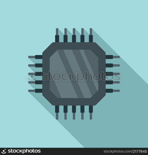 Data cpu icon flat vector. Digital computer. Core micro. Data cpu icon flat vector. Digital computer