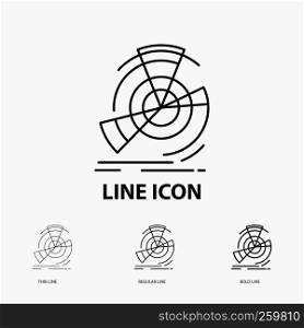 Data, diagram, performance, point, reference Icon in Thin, Regular and Bold Line Style. Vector illustration