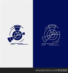 Data, diagram, performance, point, reference Line and Glyph web Button in Blue color Vertical Banner for UI and UX, website or mobile application. Vector EPS10 Abstract Template background