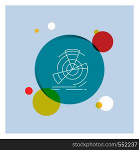Data, diagram, performance, point, reference White Line Icon colorful Circle Background. Vector EPS10 Abstract Template background