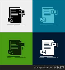 data, document, file, media, website Icon Over Various Background. glyph style design, designed for web and app. Eps 10 vector illustration. Vector EPS10 Abstract Template background