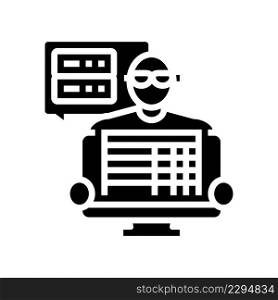 data entry clerk glyph icon vector. data entry clerk sign. isolated contour symbol black illustration. data entry clerk glyph icon vector illustration