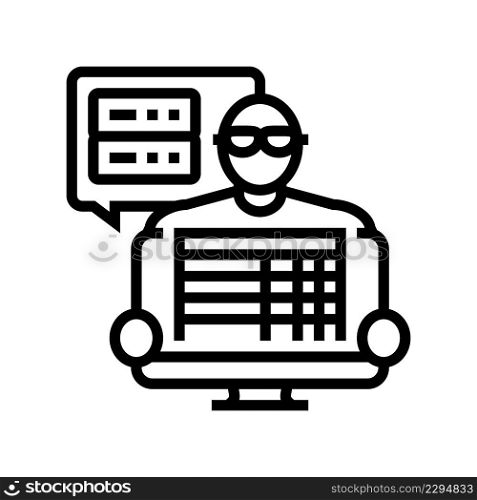 data entry clerk line icon vector. data entry clerk sign. isolated contour symbol black illustration. data entry clerk line icon vector illustration