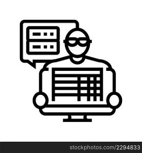 data entry clerk line icon vector. data entry clerk sign. isolated contour symbol black illustration. data entry clerk line icon vector illustration