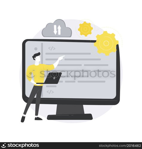 Data entry services abstract concept vector illustration. Database management service, data entry outsource company, remote professional operator, structured information abstract metaphor.. Data entry services abstract concept vector illustration.