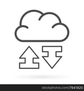 Data exchange service cloud computing icon vector illustration.