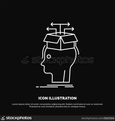 Data, extraction, head, knowledge, sharing Icon. Line vector symbol for UI and UX, website or mobile application. Vector EPS10 Abstract Template background