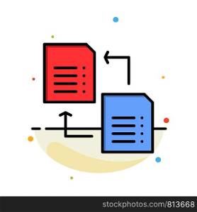 Data, File, Share, Science Abstract Flat Color Icon Template