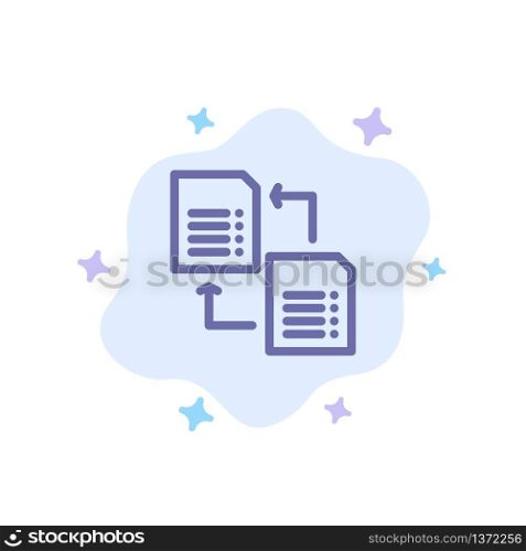 Data, File, Share, Science Blue Icon on Abstract Cloud Background