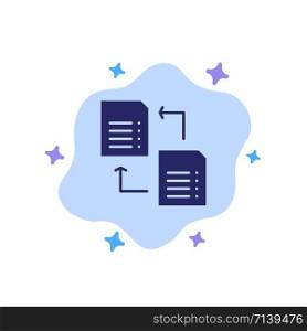 Data, File, Share, Science Blue Icon on Abstract Cloud Background