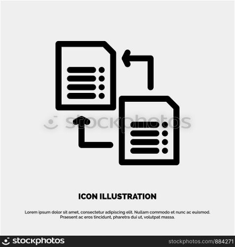 Data, File, Share, Science Line Icon Vector