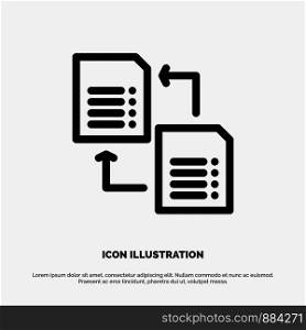 Data, File, Share, Science Line Icon Vector