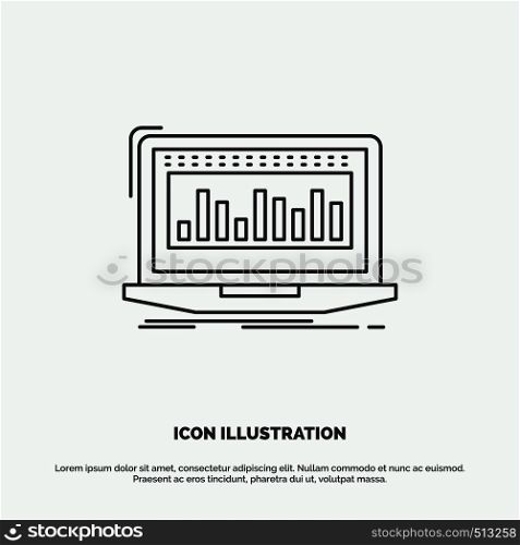 Data, financial, index, monitoring, stock Icon. Line vector gray symbol for UI and UX, website or mobile application. Vector EPS10 Abstract Template background
