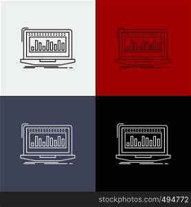 Data, financial, index, monitoring, stock Icon Over Various Background. Line style design, designed for web and app. Eps 10 vector illustration. Vector EPS10 Abstract Template background