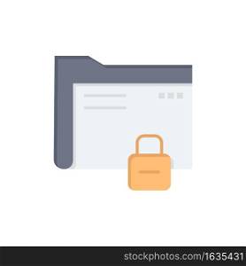 Data, Folder, Password, Protection, Secure  Flat Color Icon. Vector icon banner Template