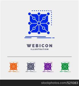 Data, framework, App, cluster, complex 5 Color Glyph Web Icon Template isolated on white. Vector illustration. Vector EPS10 Abstract Template background