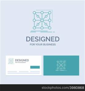 Data, framework, App, cluster, complex Business Logo Line Icon Symbol for your business. Turquoise Business Cards with Brand logo template