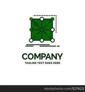 Data, framework, App, cluster, complex Flat Business Logo template. Creative Green Brand Name Design.