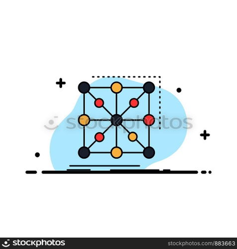 Data, framework, App, cluster, complex Flat Color Icon Vector