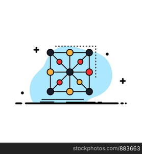 Data, framework, App, cluster, complex Flat Color Icon Vector
