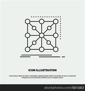 Data, framework, App, cluster, complex Icon. Line vector gray symbol for UI and UX, website or mobile application. Vector EPS10 Abstract Template background