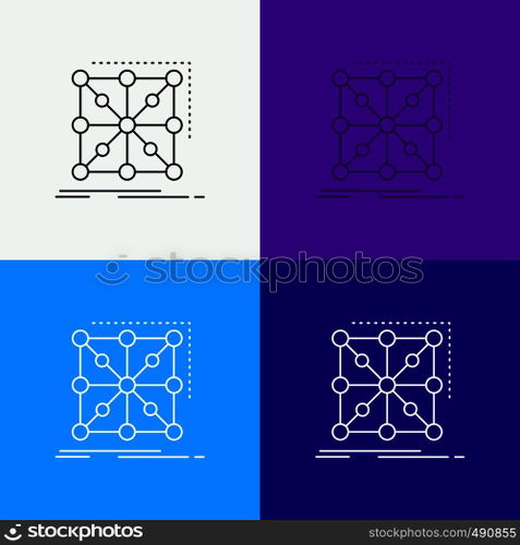 Data, framework, App, cluster, complex Icon Over Various Background. Line style design, designed for web and app. Eps 10 vector illustration. Vector EPS10 Abstract Template background