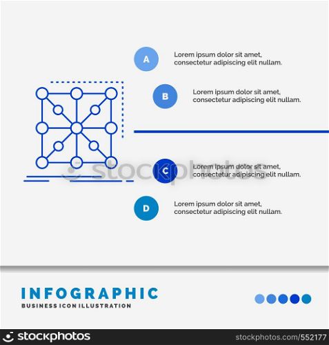 Data, framework, App, cluster, complex Infographics Template for Website and Presentation. Line Blue icon infographic style vector illustration. Vector EPS10 Abstract Template background