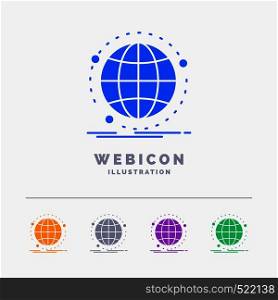 Data, global, internet, network, web 5 Color Glyph Web Icon Template isolated on white. Vector illustration. Vector EPS10 Abstract Template background