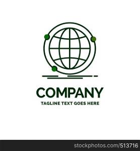 Data, global, internet, network, web Flat Business Logo template. Creative Green Brand Name Design.