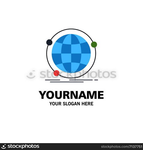 Data, global, internet, network, web Flat Color Icon Vector